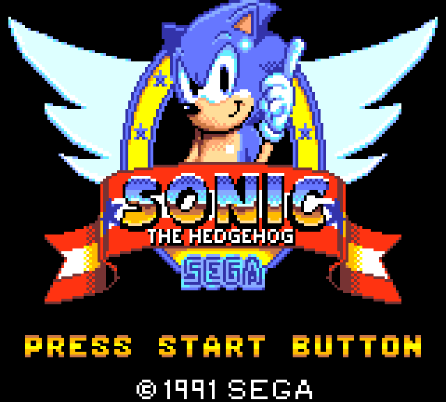 Sonic 1 Press Start screen without trademark symbol ™